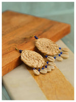 Cowrie Shell Earrings - Deep Blue