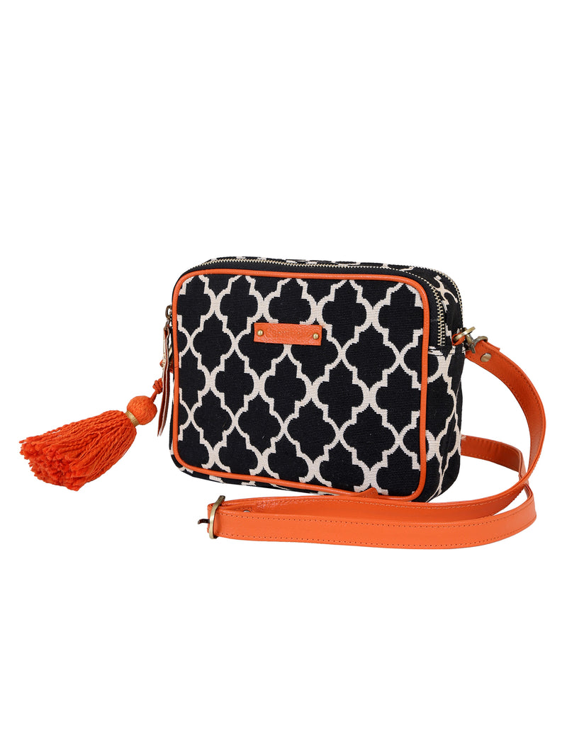 FEZ Cross Body Sling - Black & Orange