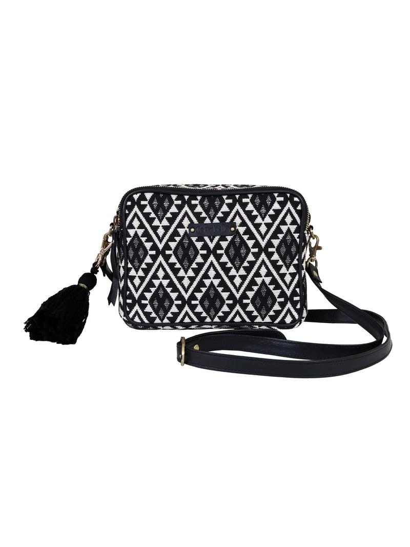 FEZ Cross Body Sling - Black & Silver