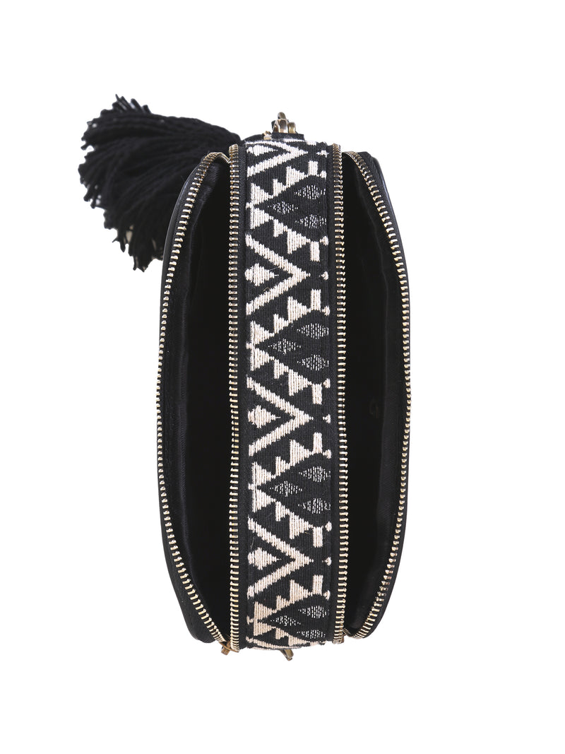 FEZ Cross Body Sling - Black & Silver