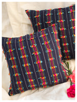 Orchard Fringe Cushion - Navy - Set of 2