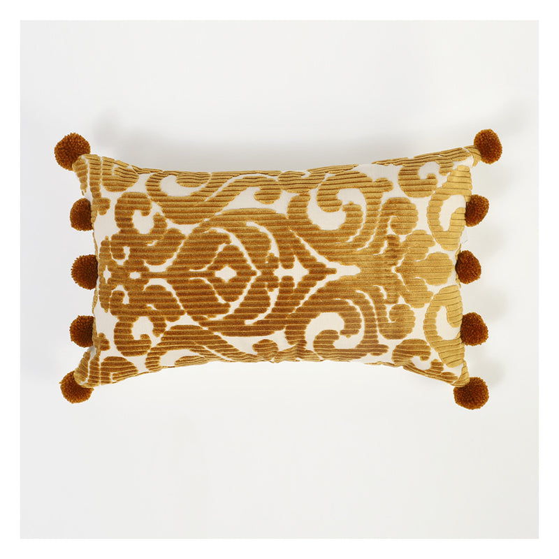 Gold Jacquard Lumbar Pillow