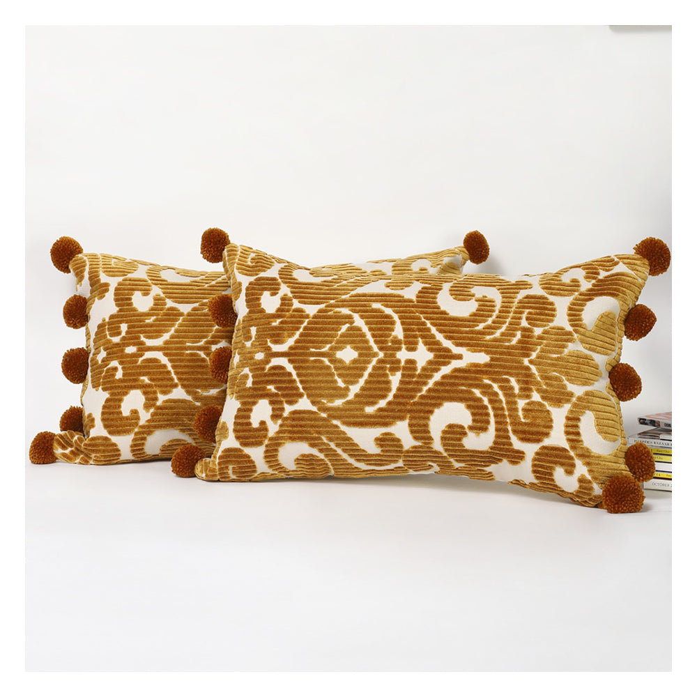 Carnibelle Gold Jacquard Lumbar Pillow
