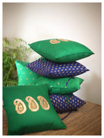 Paisley Motif Cushion - Green