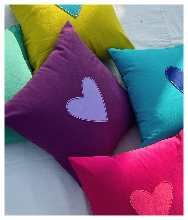 My Whole Heart Cushion - Purple