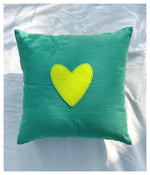 My Whole Heart Cushion - Sea Green