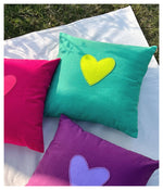 My Whole Heart Cushion - Sea Green