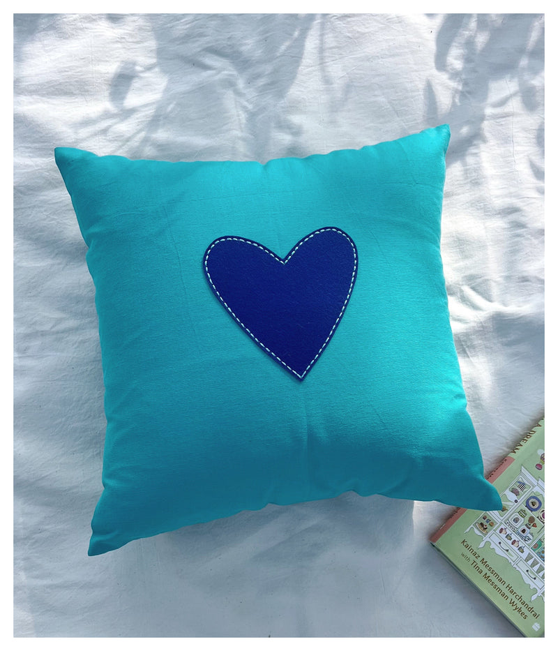 My Whole Heart Cushion - Turquoise