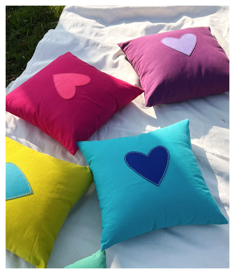 My Whole Heart Cushion - Turquoise