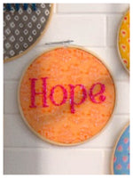 HOPE Embroidered Wall Art - Hot Pink