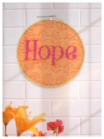 HOPE Embroidered Wall Art - Hot Pink