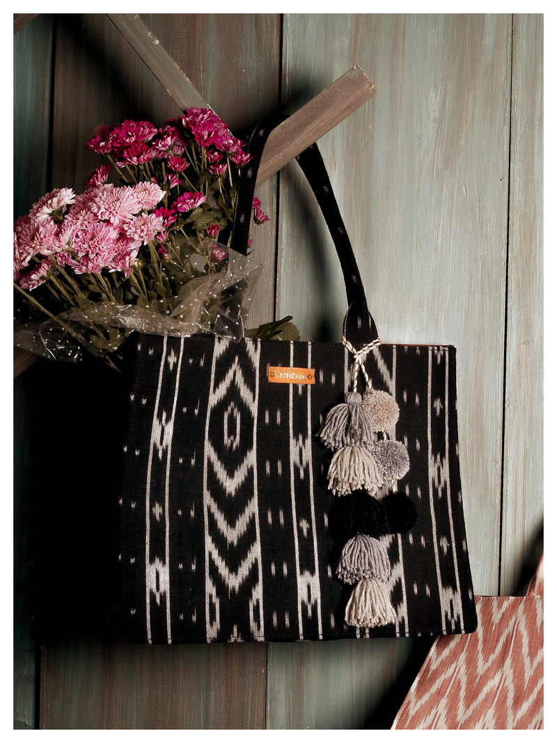 Good Things Tote - Black Ikat