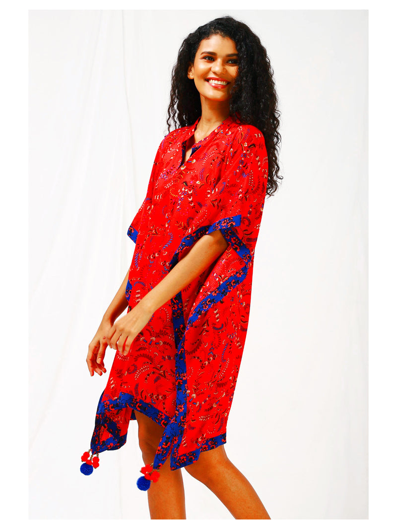 IRA Short Kaftan - Red