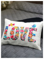 Vibrant Embroidery Love Cushion