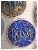 LOVE Embroidered Wall Art - Gold