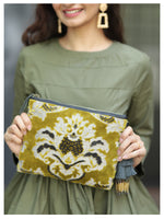 MAHARAJA Clutch - Golden Olive