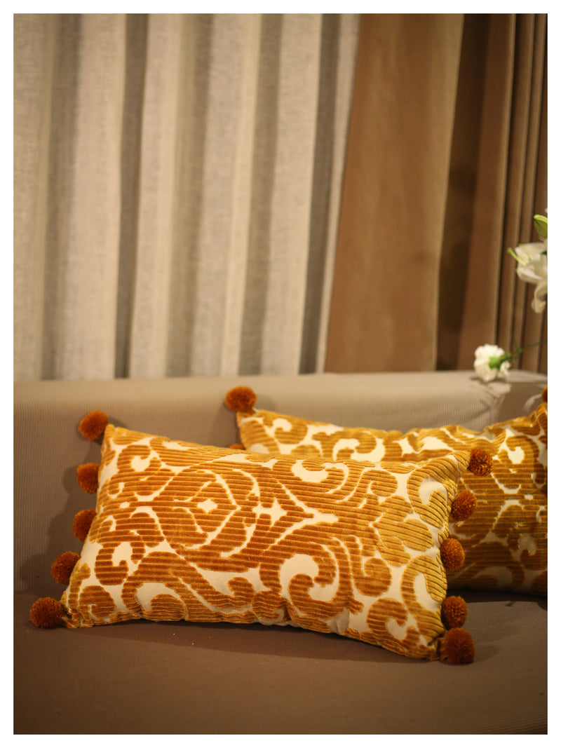 Gold Lumbar Pillows - Set of 2