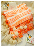 Embellished Cotton Stole - Orange