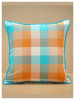Medium Checkered Autumn Cushion - Harvest Orange - Set of 2