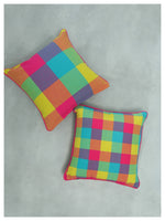 Medium Checkered Summer Cushion - Sorbet Pink - Set of 2