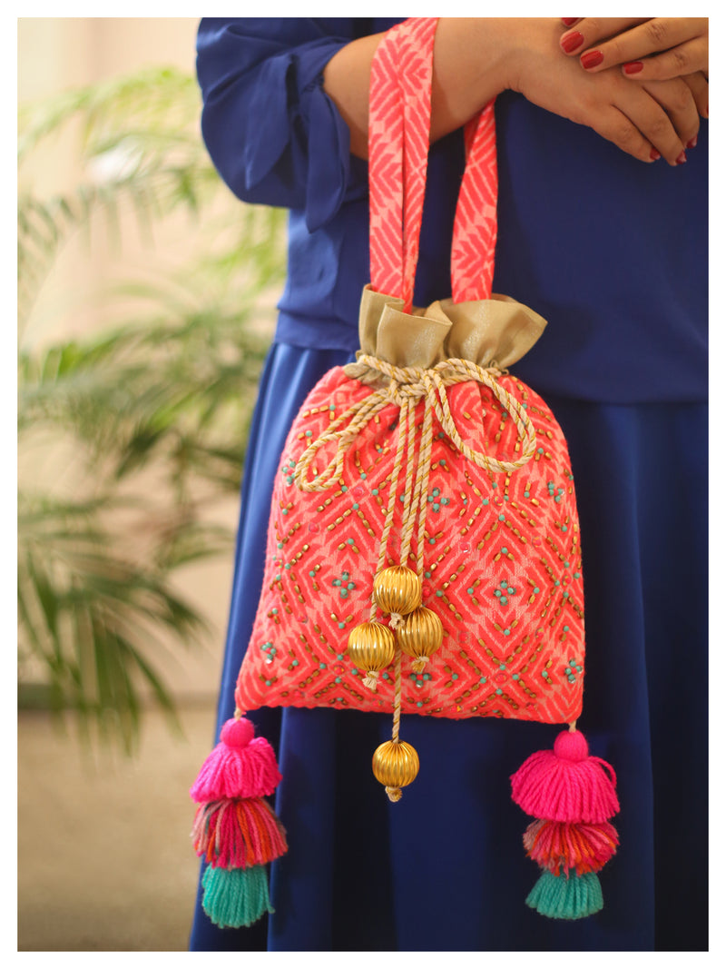 Raahi Drawstring Bucket - Pink