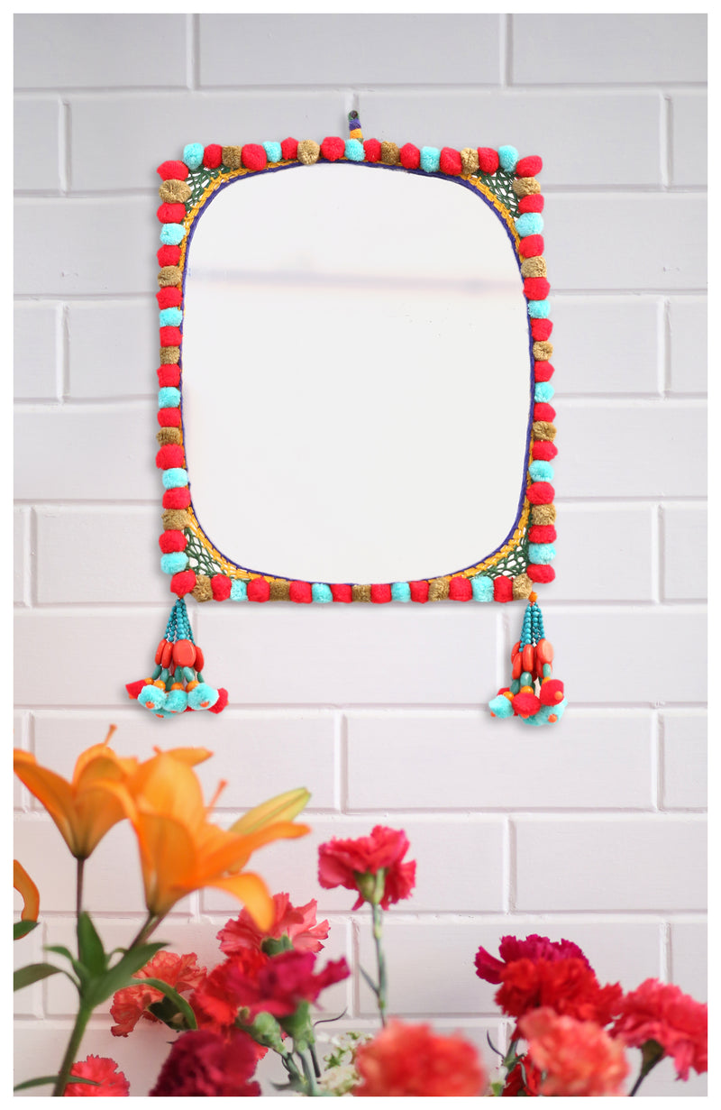 Embellished Red Mirror - Set of 3