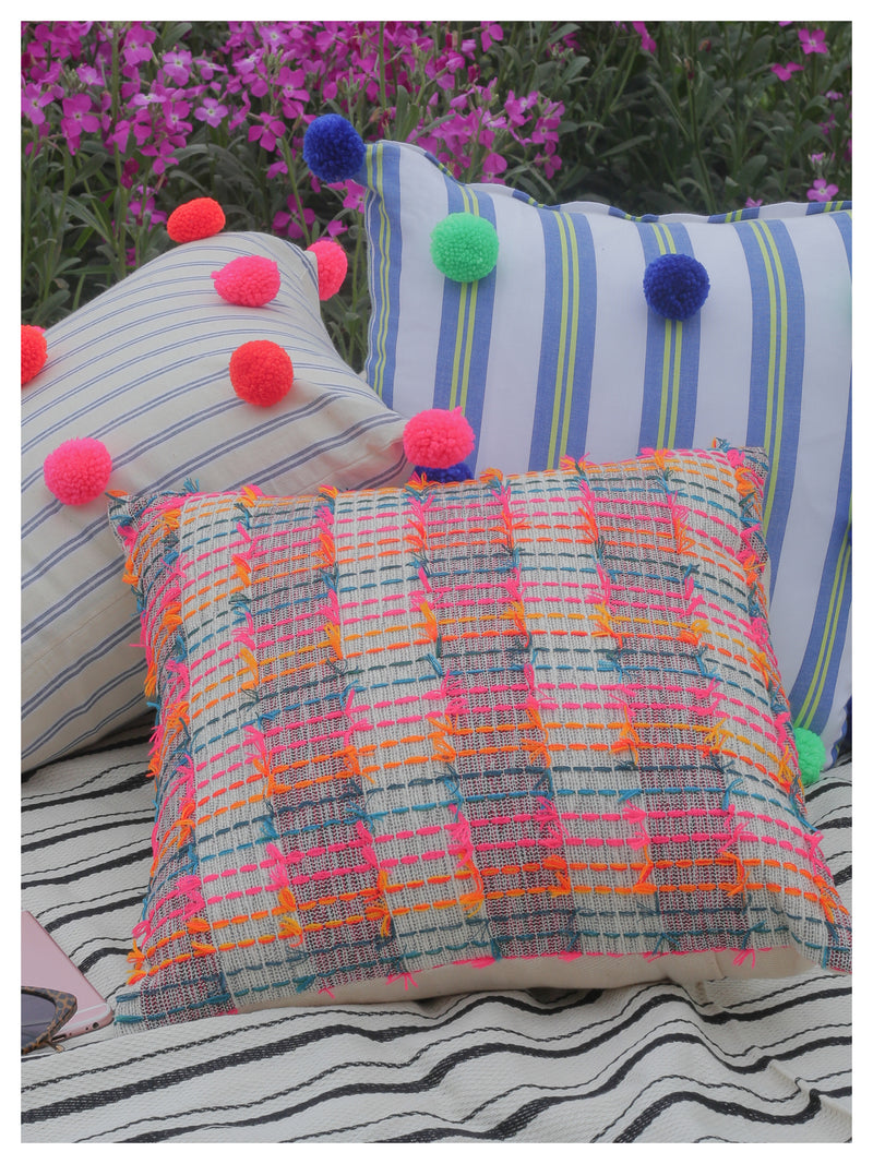 Refresh Spring Fringe Cushion - Multi-coloured