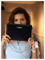 RUMI Tassel Clutch - Midnight Navy