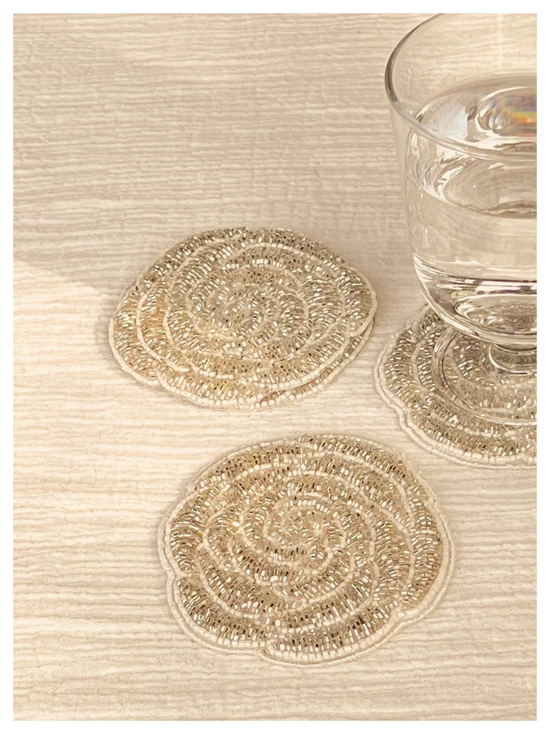 Rosette Coasters - Silver