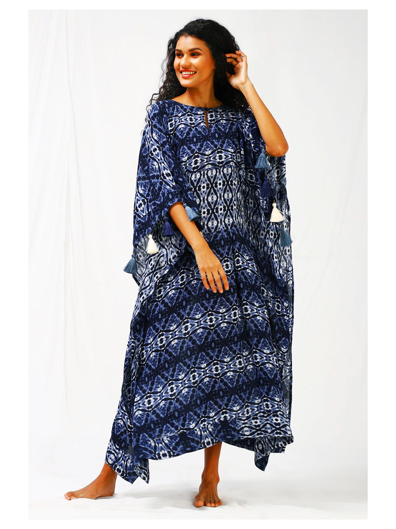 Stitch Of Sand - Kaftan  Dress - Navy