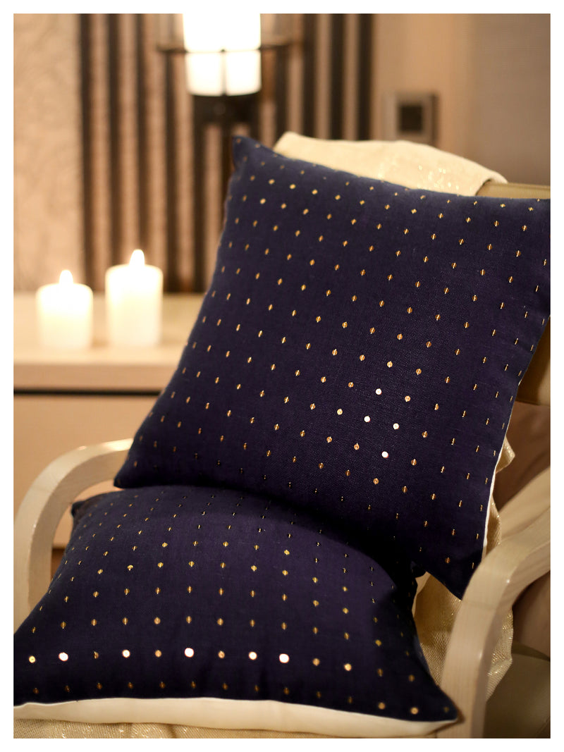 Starry Night Cushion - Navy - Set of 2