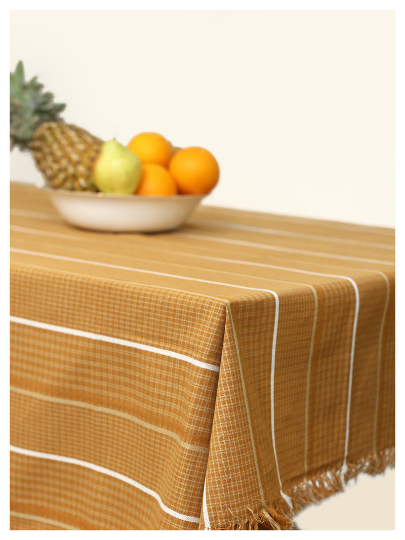 Mustard Checkered Tablecloth