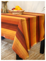 Rust Striped Tablecloth