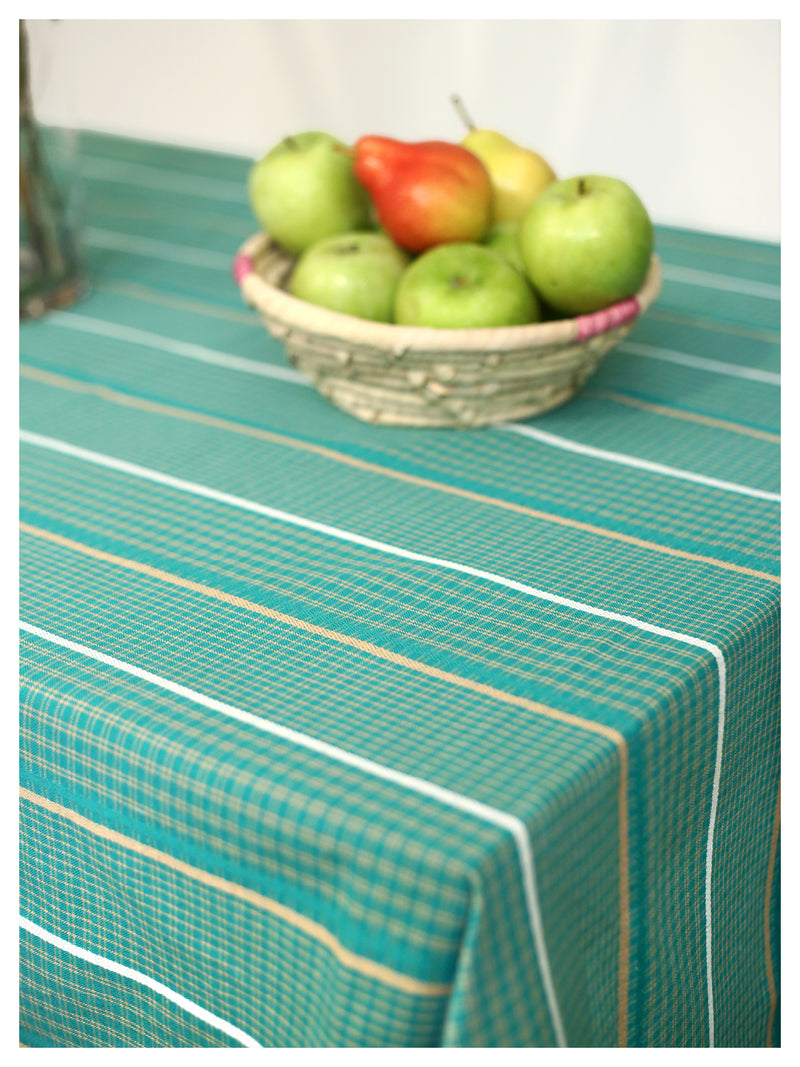 Teal Checkered Tablecloth