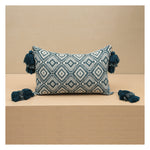 Diamond Jacquard Lumbar Pillow - Teal