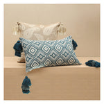 Diamond Jacquard Lumbar Pillow - Teal