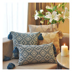 Diamond Jacquard Lumbar Pillow - Teal