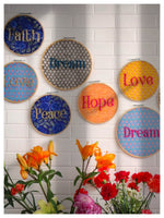 HOPE Embroidered Wall Art - Hot Pink