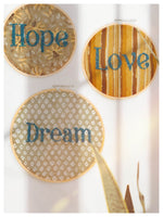 Embroidered Wall Art - Hope - Olive Grey